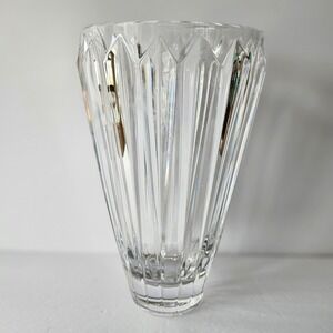 Lead Crystal Clear Heavy Vase 10.5in